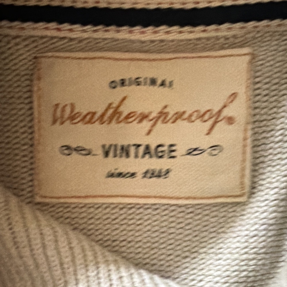 Weatherproof Men's Shawl Collar Cable-Knit Cotton Pullover Sweater Beige L - Picture 4 of 7